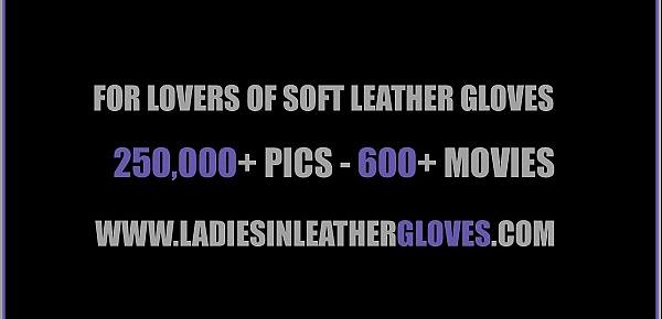  Busty babe nylons leather gloves fetish